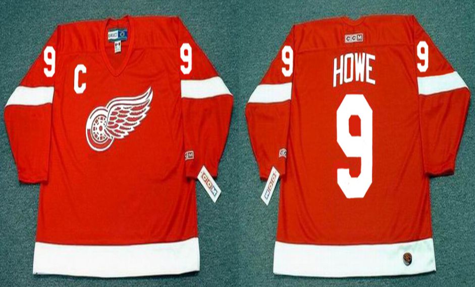 2019 Men Detroit Red Wings 9 Howe Red CCM NHL jerseys1